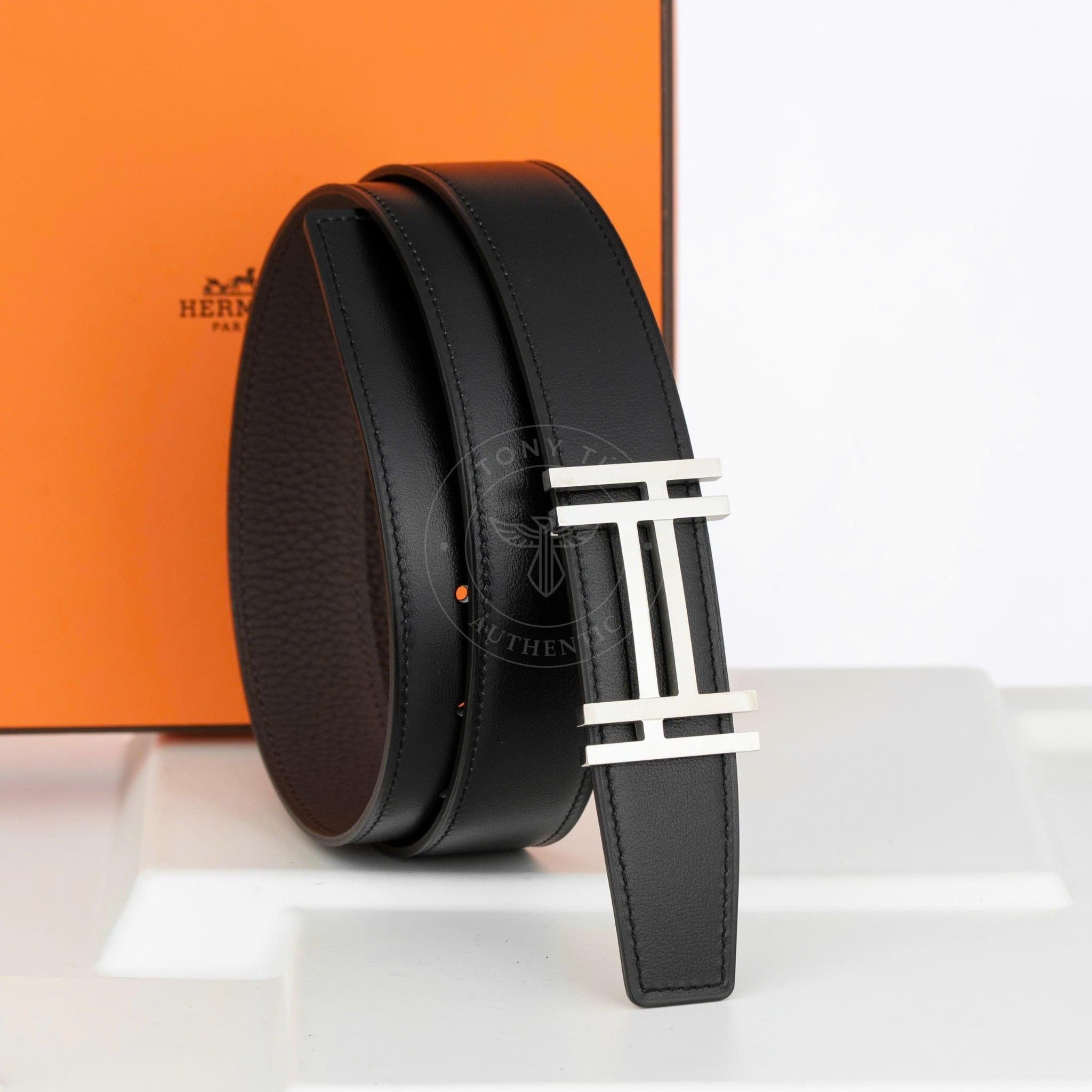 Thắt lưng Hermès H au Carré in Silver Palladium