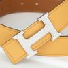 Thắt lưng Hermès H Guillochée Reversible in Silver Palladium