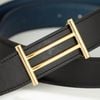 Thắt lưng Hermès H Rider in Golden Palladium Togo/Boxcalf size 90
