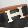 Thắt lưng Hermès Buckle H Curb in Silver Palladium Togo/Boxcalf size 95