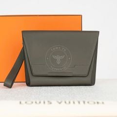 Clutch Hermès Novapolis Olive Evercolor size 28