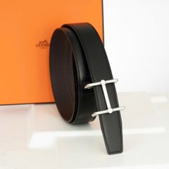 Thắt lưng Hermès H Swing Reversible Box Calf/Togo (Đen/Nâu) size 90