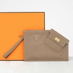 Clutch /Pouch Hermès Kelly Pocket To Go Etoupe Epsom (Unisex)