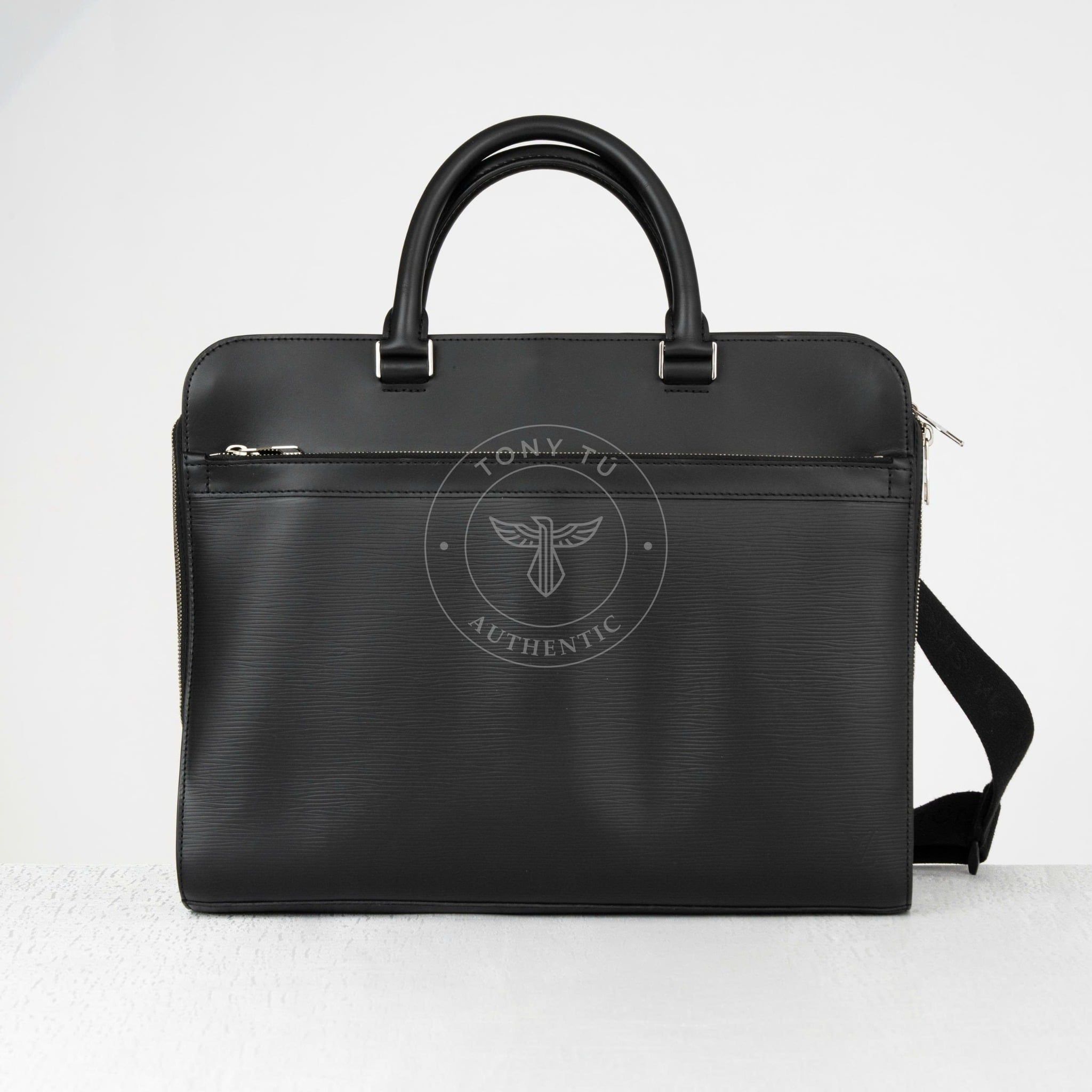 Cặp tài liệu Louis Vuitton Bassano MM Noir Epi size 39