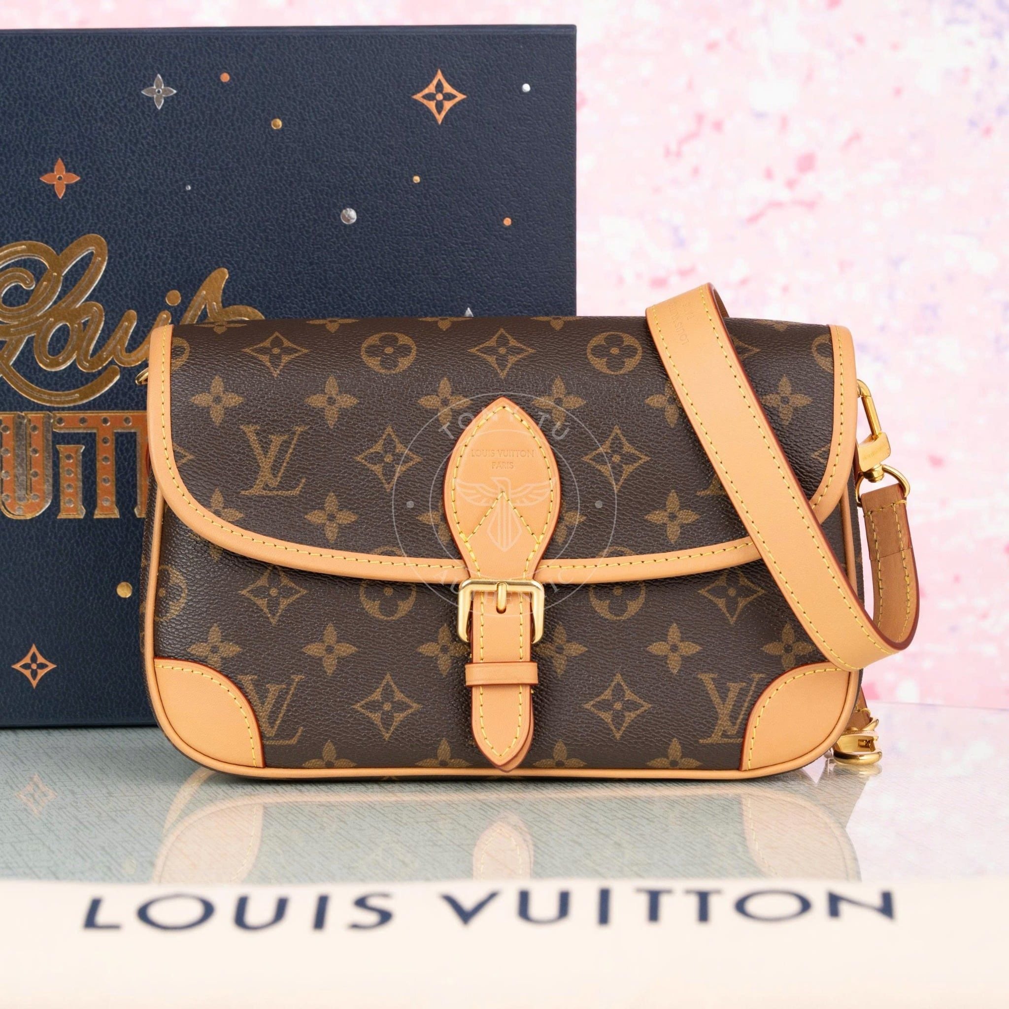 Túi đeo Louis Vuitton Diane PM Monogram Ebene size 24
