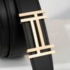 Thắt lưng Hermès H au Carré in Golden Palladium Togo/Boxcalf size 90 (Đen/Nâu)