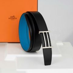 Thắt lưng Hermès H Rider in Silver Palladium Togo/Boxcalf size 95