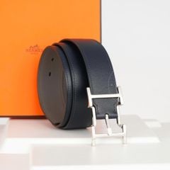Thắt lưng Hermès H Hadrian 38 Reversible Togo/Boxcalf (Đen xanh/Xám) size 90