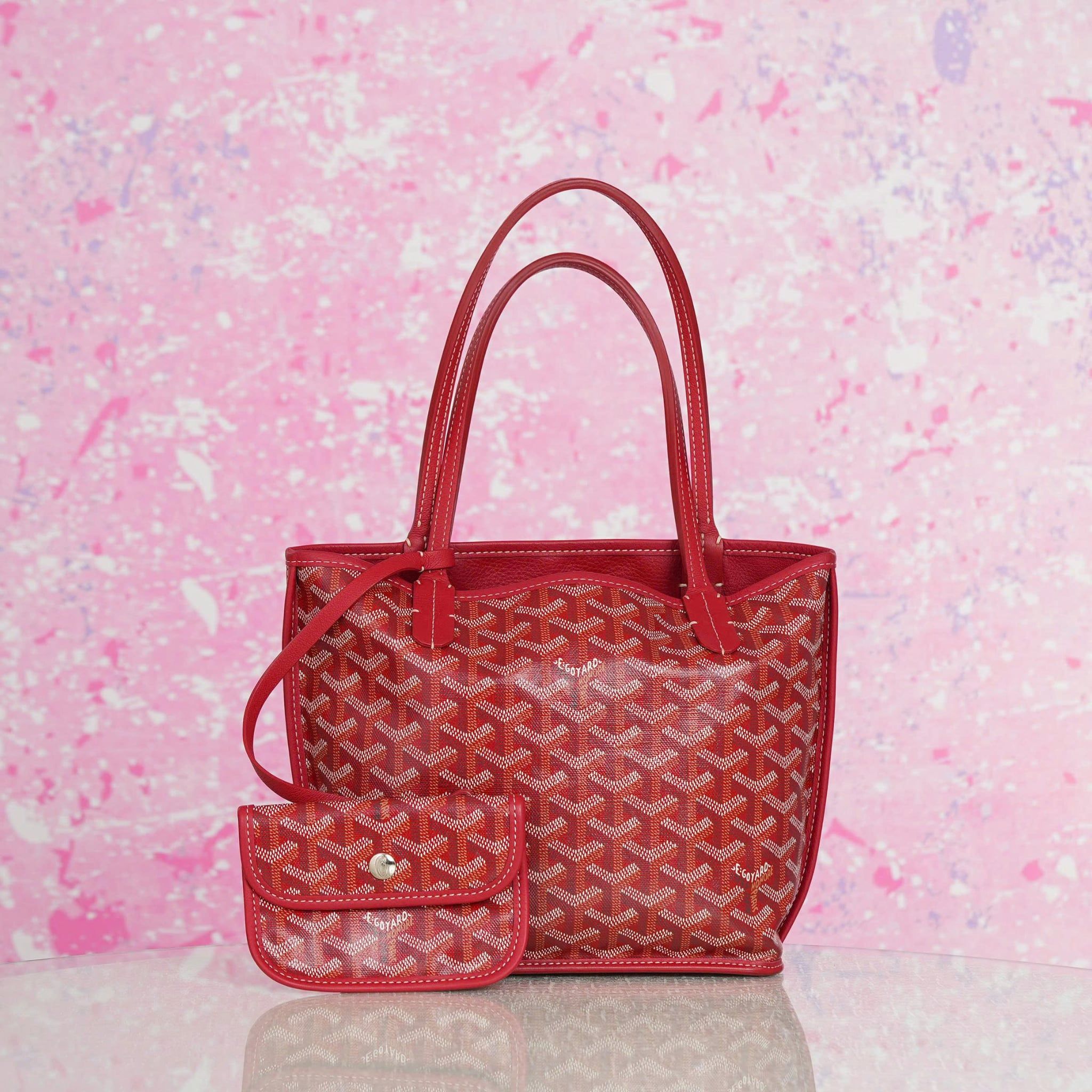 Túi Goyard Red Goyardine Anjou Mini size 20