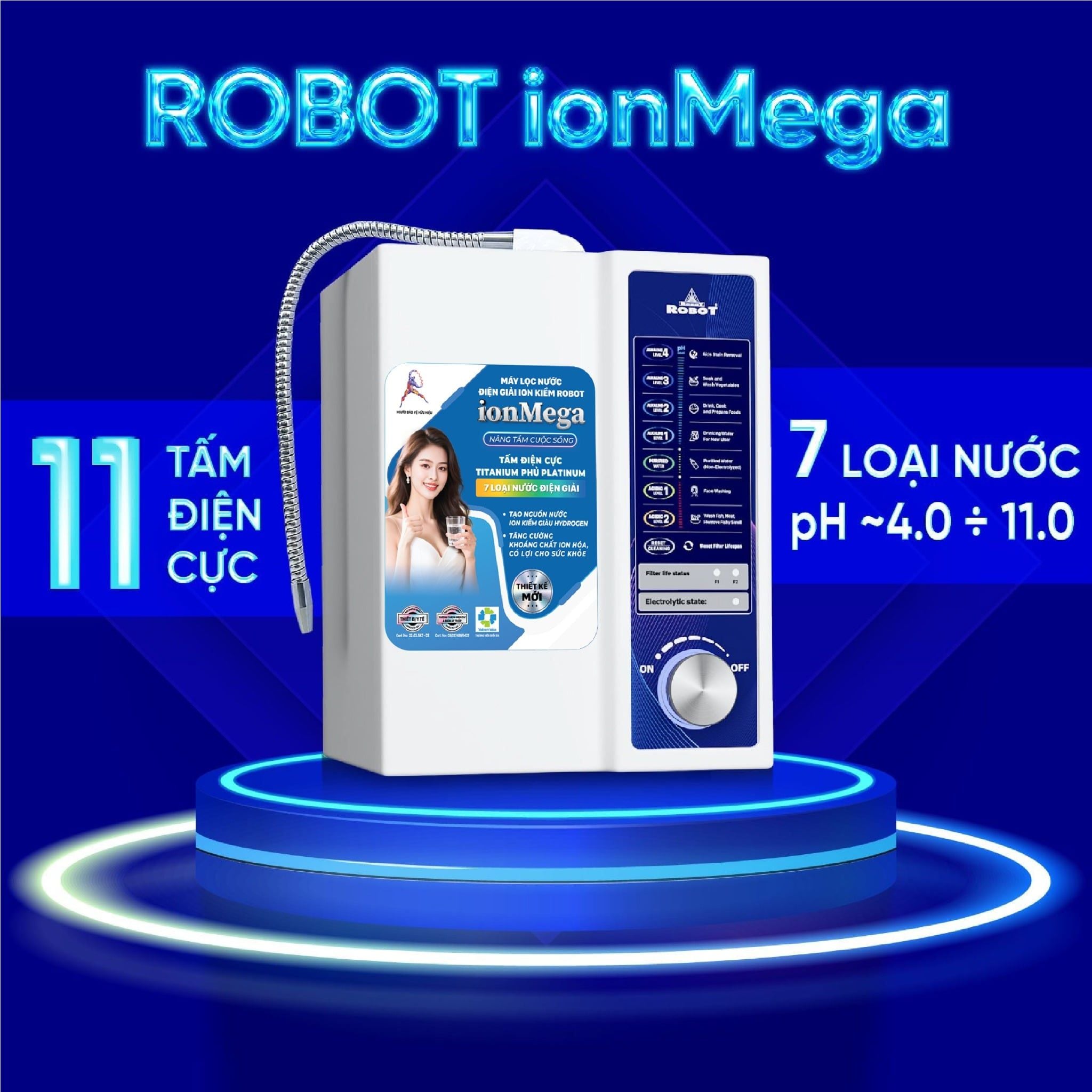Máy lọc nước điện giải ion kiềm ROBOT ionMega 117