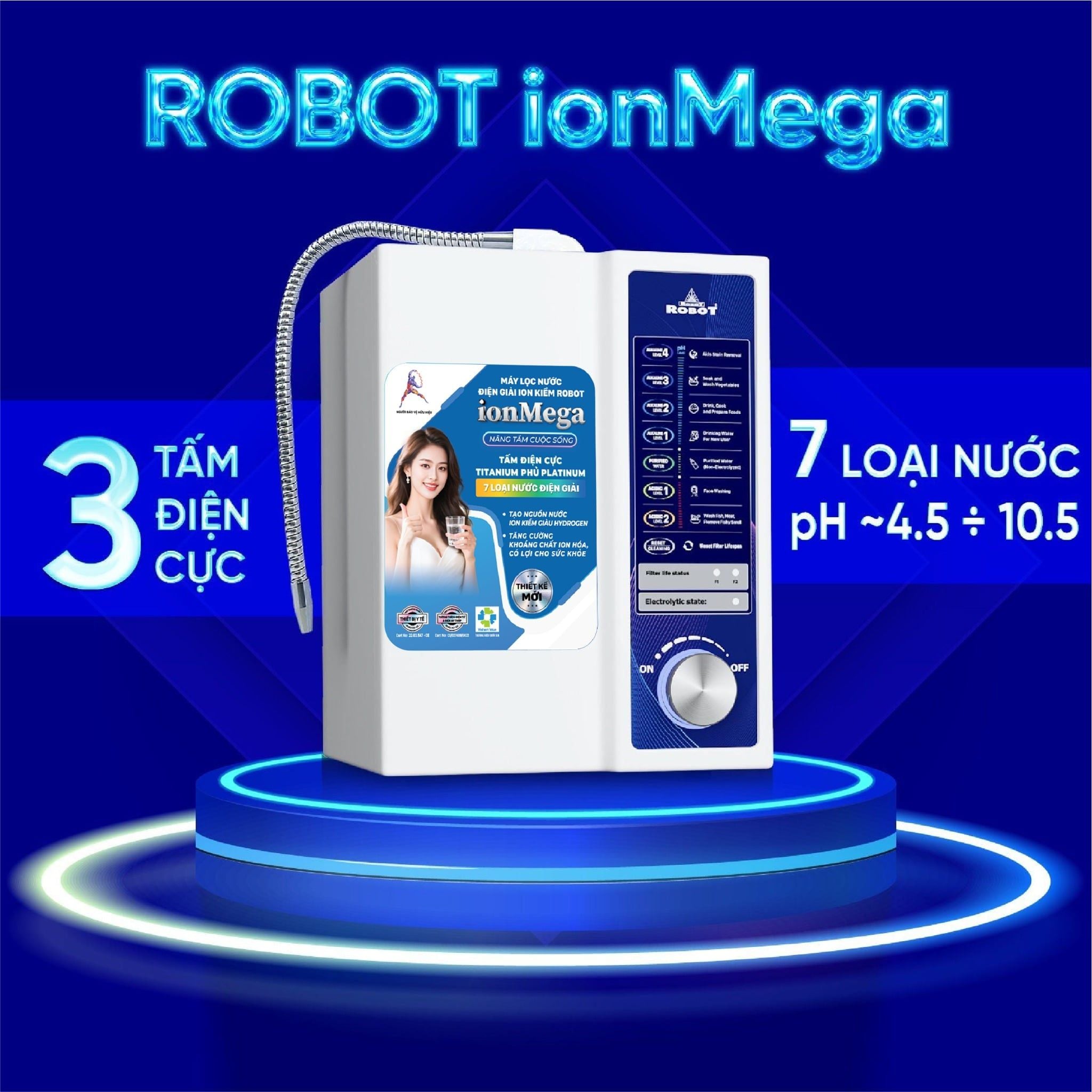 Máy lọc nước điện giải ion kiềm ROBOT ionMega 37