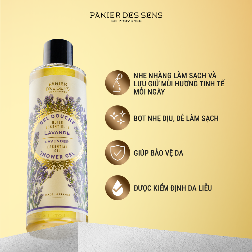 Sữa tắm hương oải hương – PDS Essentials Shower Gel Lavender 250ml