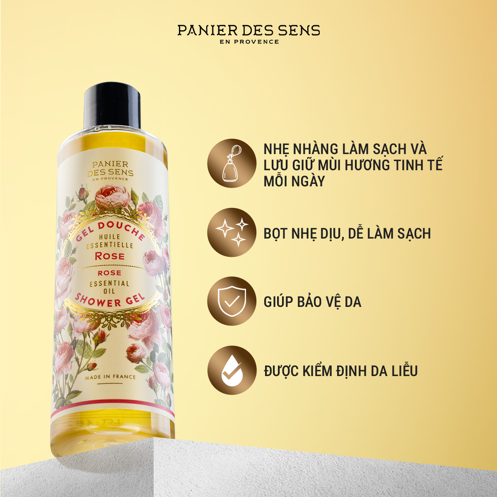Sữa tắm hương hoa hồng – PDS Essentials Shower Gel Rose 250ml