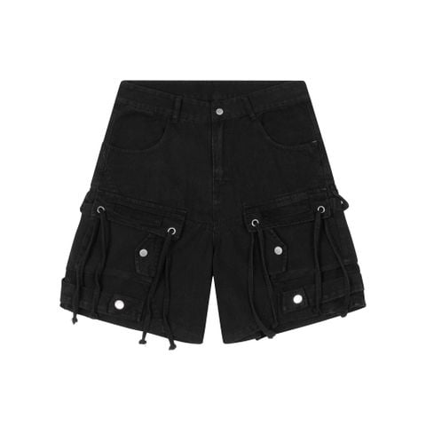  STRAP DENIM SHORT 
