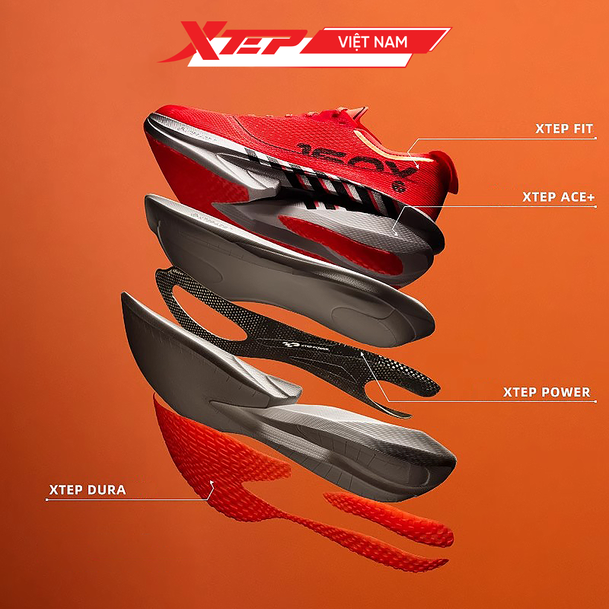  Giày Chuyên Chạy Bộ Nam Xtep 160X 7.0, Đế Carbon Trợ Lực 975319110039 