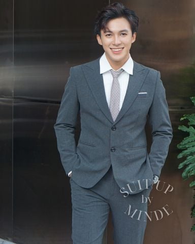 Bộ vest xám xanh caro VEST NAM