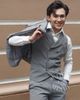 Bộ vest xám caro kèm ghile VESTNAM
