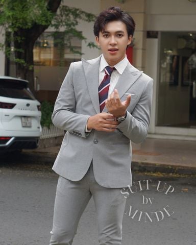 Bộ vest xám sáng màu VEST NAM