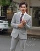 Bộ vest xám sáng màu VEST NAM