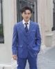Bộ vest xanh sọc nhuyễn VEST NAM