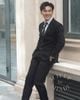 Bộ vest nam đen trơn đơn giản VESTNAM