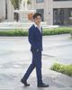 Bộ vest xanh sọc đơn giản VESTNAM