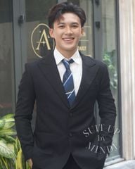 Bộ vest nam đen trơn đơn giản VESTNAM