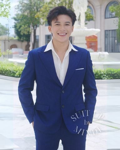 Bộ vest xanh sọc đơn giản VESTNAM