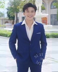 Bộ vest xanh sọc đơn giản VESTNAM