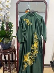 Áo Dài Nữ Cổ Truyền Thống Đính Thêu Chim Hạc MADAME ĐÀO THỊ