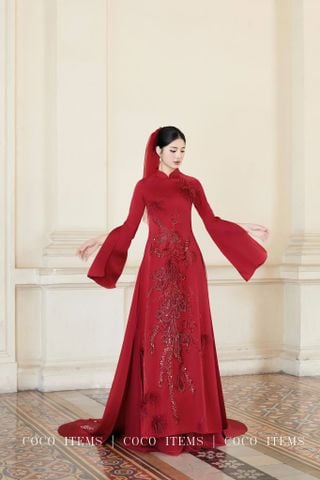 Áo Dài Cưới Nữ Khổng Tước Đỏ COCO DRESS