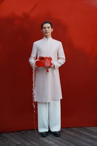 Áo Dài Nam Minh Tịnh Xéo Xọ