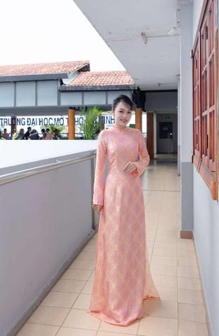 Áo Dài Nữ KHALIM Tơ Ngọc Hồng