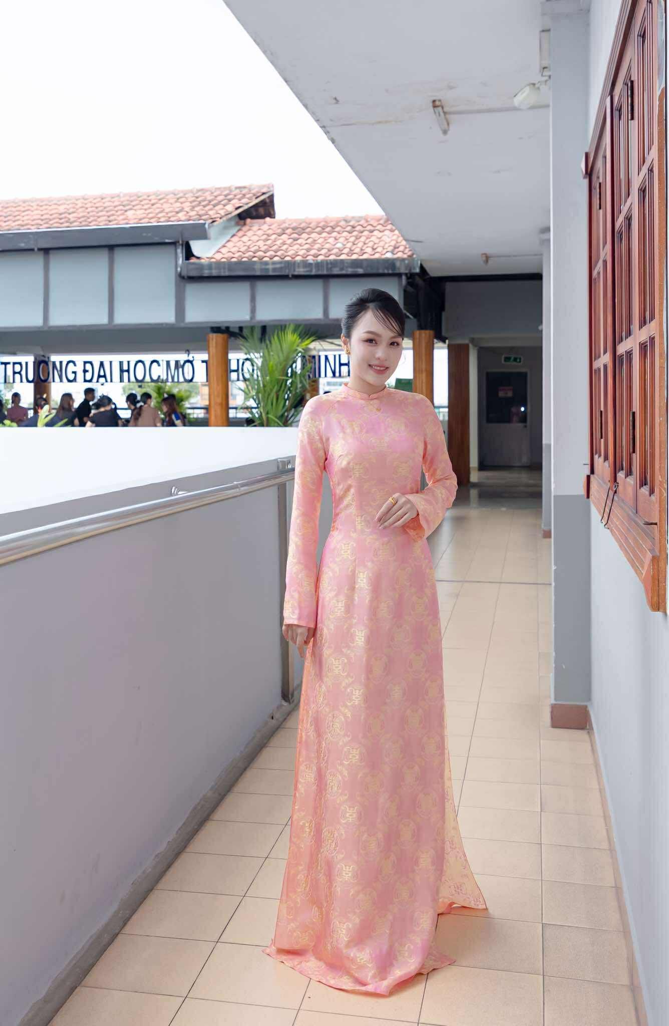 Áo Dài Nữ KHALIM Tơ Ngọc Hồng