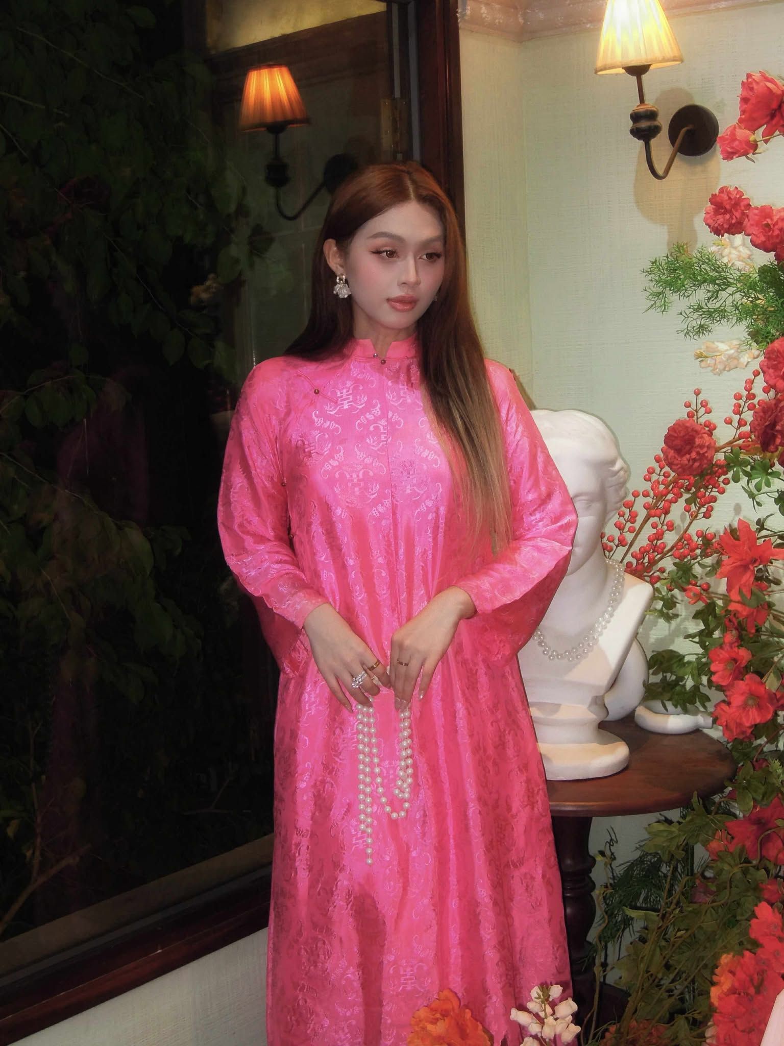 Áo Dài Nữ KHALIM Hồng Liên