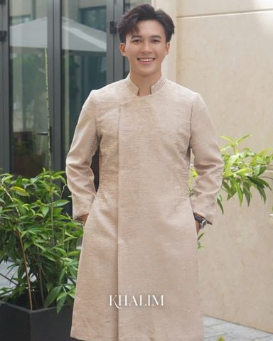 Áo Dài Nam KHALIM Trầm Mộc | Áo Dài Nam Cao Cấp Form Chuẩn