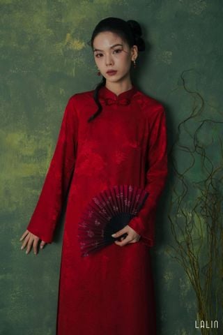 Áo Dài Tơ Tằm Giáng Kim LALIN