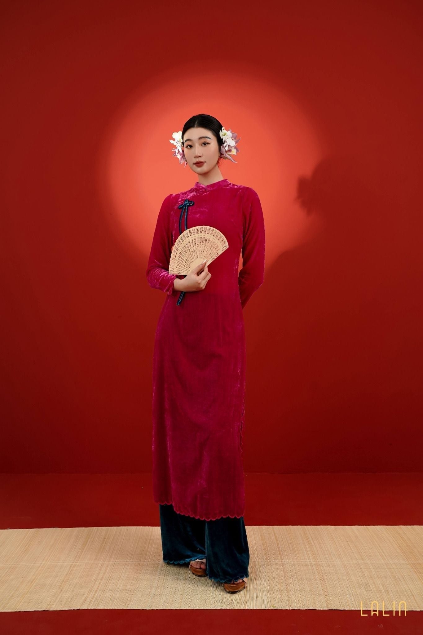 Áo Dài Nhung Diễm Châu LALIN