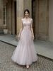 Đầm Midi Rose Whisper Phối Lưới Trễ Vai Mộng Mơ LOVELYN