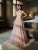 Đầm Midi Rose Whisper Phối Lưới Trễ Vai Mộng Mơ LOVELYN
