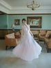 Đầm Midi Rose Whisper Phối Lưới Trễ Vai Mộng Mơ LOVELYN