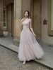 Đầm Midi Rose Whisper Phối Lưới Trễ Vai Mộng Mơ LOVELYN
