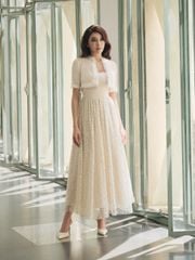 Set Đầm Ren Dài Cổ Vuông FEVER LOVELYN