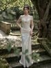 Đầm Midi The Pearl Muse Phối Ren Corset Dáng Dài Sang Trọng LOVELYN