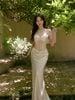 Đầm Midi The Pearl Muse Phối Ren Corset Dáng Dài Sang Trọng LOVELYN