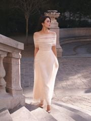 Đầm Midi Nyra Dài Ren Lưới Trễ Vai LOVELYN
