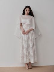 Đầm Maxi Celi Ren Phối Áo Choàng Voan LOVELYN