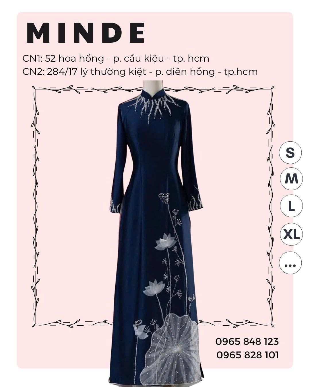 Áo Dài Bà Sui Họa Tiết Hoa Sen Trắng MADAME ĐÀO THỊ