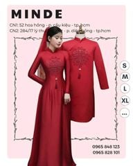 Cặp Áo Dài Cưới Màu Đỏ Truyền Thống Với Họa Tiết Chữ Hỷ MINCOS