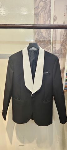Áo Vest Tuxedo Nam Đen Ve Trắng 1 Nút SUIT UP
